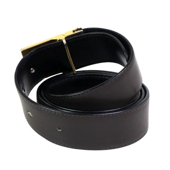 Goldlion BLACK BROWN REAL LEATHER 1 1/8"Wd REVERS CASUAL DRESS BELT Sz 36 (B4 - Picture 9 of 16